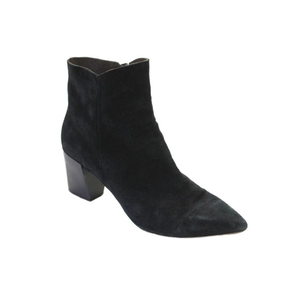 Coclico Womens Suede Pointed Toe Ankle Boots Black Size 38.5 8.5